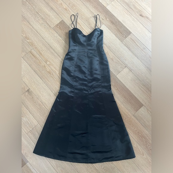Vintage 1990's style Matthew Eager black gown size 12 - Picture 1 of 9